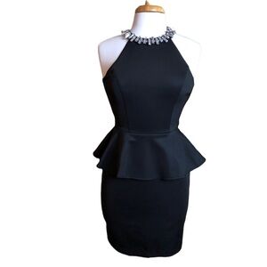 Bisou Bisou Rhinestone Halter cocktail dress,EUC